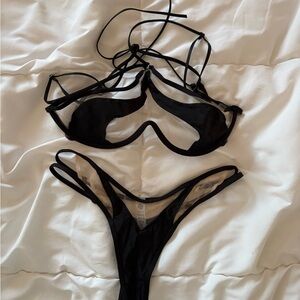 Women's Black God save Queens bikini